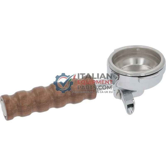 Faema E61 Double Spout Wooden Portafilter - ItalianEquipmentParts.com