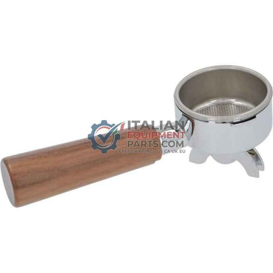 La Pavoni Wooden Handle Double Spout Portafilter - ItalianEquipmentParts.com